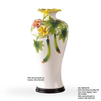 BÌNH THỦ CÔNG HOA ĐẮP NỔI